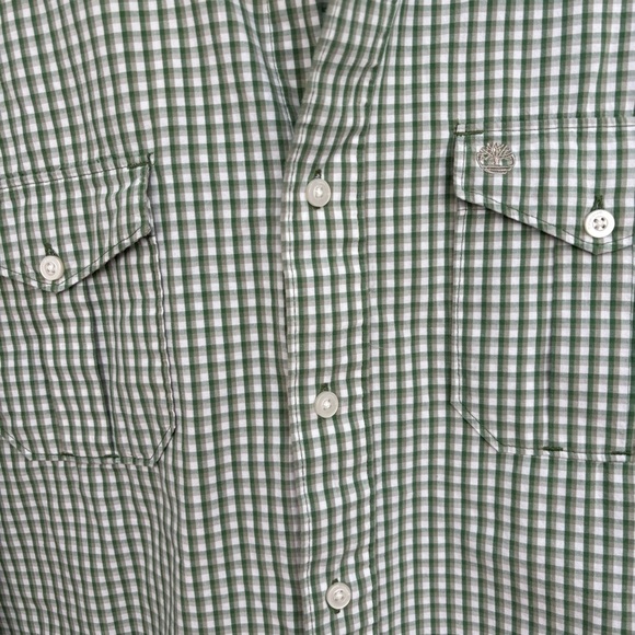 Timberland Men's Green Plaid Button Down Shirt Size M - Picture 8 of 10